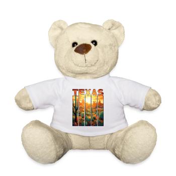 Texas Motif Tourist Desert City Sunset - Teddy Bear - white - Front