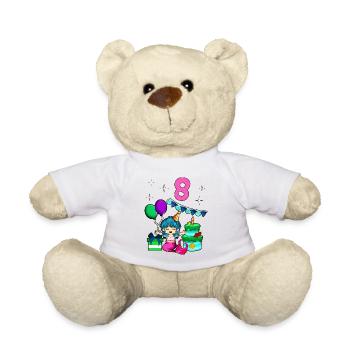 Avec Sirène - Anniversaire de fille 8 ans - Nounours - blanc - Devant