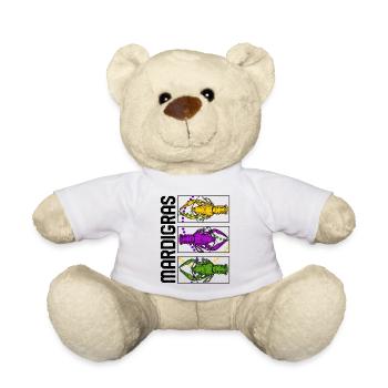Mardi Gras Fleur De Lis Shirt, Crawfish Mardi - Nounours - blanc - Devant