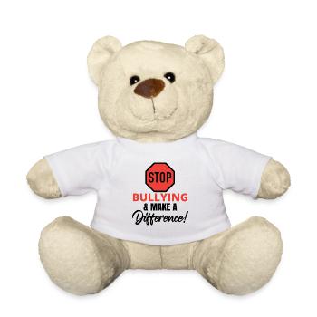 Mobbing-Prävention | Kein Mobbing | Freundlichkeit - Teddy - Weiß - Vorne
