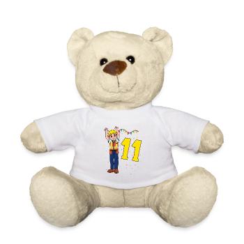 Avec ouvrier de la construction - anniversaire des garçons 11 ans - Nounours - blanc - Devant