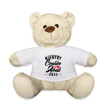 Soon cousin August 2023 pregnancy announcement - Teddy Bear - white - Front