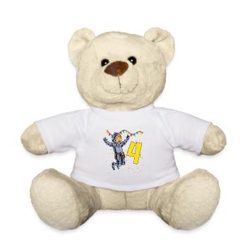 With Ritter - Jungs Geburtstag 4 Jahre - Teddy Bear - white - Front
