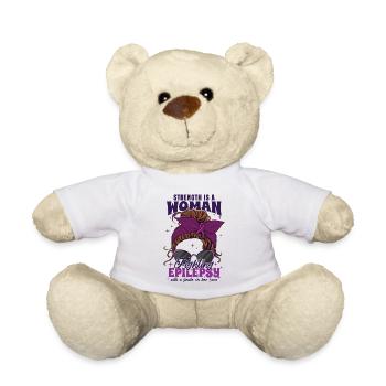 Strength Is A Woman Fighting Epilepsy Bandana - Teddy Bear - white - Front