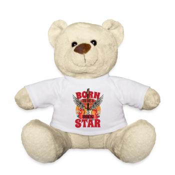 Kids Rock Star Guitar Bassist Band - Teddy Bear - white - Front