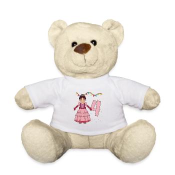 With princess - girl birthday 4 years - Teddy Bear - white - Front
