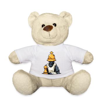 The pawn with the golden helmet - Teddy Bear - white - Front