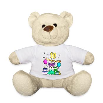 Mit Prinzessin - Mädchen Geburtstag 10 Jahre - Teddy - Weiß - Vorne