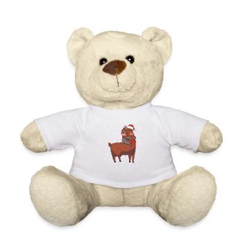 Paresseux chevauche le Père Noël de Noël Llama - Nounours - blanc - Devant