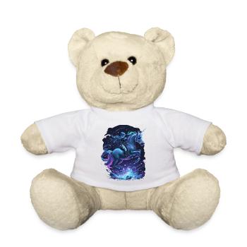 Mystisches Einhorn mit Reiterin - Teddy - Weiß - Vorne
