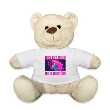 80er Motto Party Das ist mein 80er Jahre Kostüm - Teddy - Weiß - Vorne