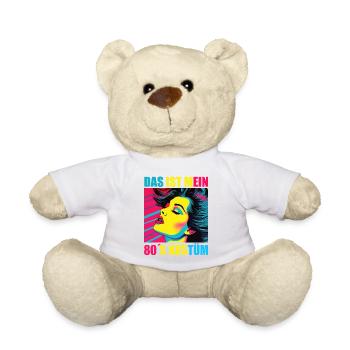 80er Motto Party Das ist mein 80er Jahre Kostüm - Teddy - Weiß - Vorne