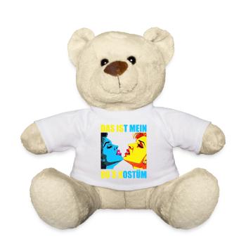 80er Motto Party Das ist mein 80er Jahre Kostüm - Teddy - Weiß - Vorne