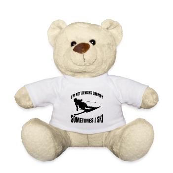 Ski Design Skier Ski Skiing Skiing Outfit - Teddy Bear - white - Front