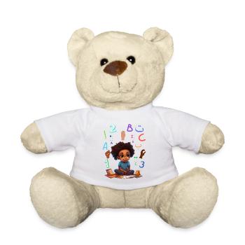ABC Shirt zum Schulstart - Teddy - Weiß - Vorne