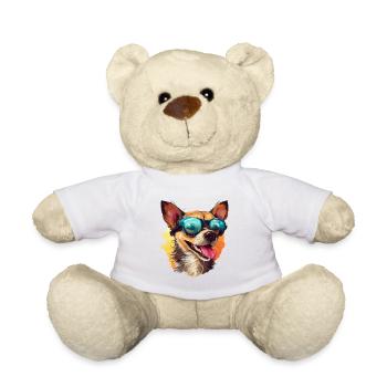 Bunter Chihuahua mit Sonnenbrille Hundeliebhaber - Teddy - Weiß - Vorne