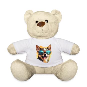 Bunter Chihuahua mit Sonnenbrille Hundeliebhaber - Teddy - Weiß - Vorne