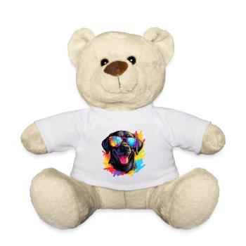 Bunte Labrador mit Sonnenbrille Hundeliebhaber - Teddy - Weiß - Vorne