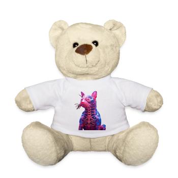 Sculpture De Chat Anatomie Lumineuse - Nounours - blanc - Devant