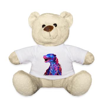 Neon-Dino mit futuristischem Flair - Teddy - Weiß - Vorne