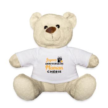 Cadeau Joyeux Anniversaire Maman Chérie - Nounours - blanc - Devant