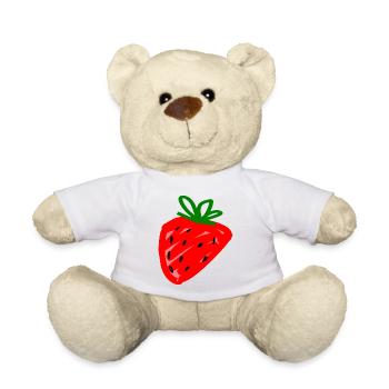 strawberry - Teddy Bear - white - Front