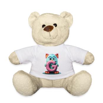 Pastel Monster with Enchanted G - Teddy Bear - white - Front
