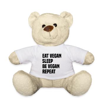 Eat Vegan Sleep Be Vegan Repeat - Teddy Bear - white - Front