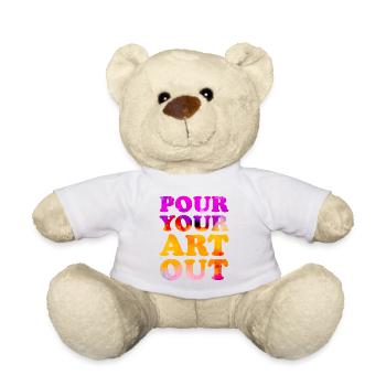 Painter Canvas Liquid Painting Art Paint - Teddy Bear - white - Front