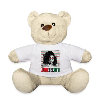 Black Lives Matter T-Shirt, Juneteenth T-Shirt, Haare - Teddy - Weiß - Vorne