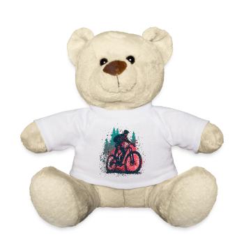 Vintage VTT VTT Cycliste de descente - Nounours - blanc - Devant