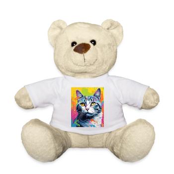 Tenue de chat chat à poil court pour les amoureux des chats - Nounours - blanc - Devant