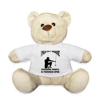 Golfeur, golf, golf, club de golf, terrain de golf - Nounours - blanc - Devant