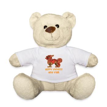Chinesisches Neujahr Drache China Asian I Geschenk - Teddy - Weiß - Vorne