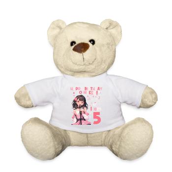 Anime Mandga K-Pop KPop Mädchen 5. Geburtstag - Teddy - Weiß - Vorne