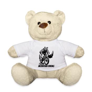 I love mountain biking, cyclist biker bear - Teddy Bear - white - Front