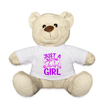 Baton Twirling Just A Baton Twirl Girl Baton Gifts - Teddy Bear - white - Front
