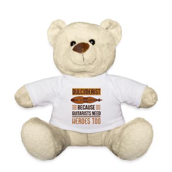 Instrument de musique, musicien, joueur de dulcimer, - Nounours - blanc - Devant