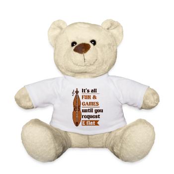 instrument de musique, musicien, joueur de dulcimer, - Nounours - blanc - Devant