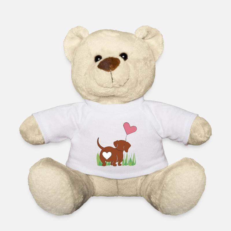 Dackel mit Herz - Geschenk - Geschenkidee - Teddy - Weiß