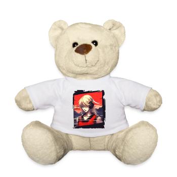 Japanese Red Sun: A Blonde Girl - Teddy Bear - white - Front