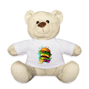 Graffiti Burger Colorful Cheeseburger - Teddy Bear - white - Front