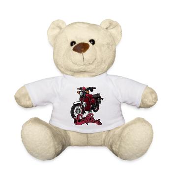 S51 (burgundy) // Illustration - Teddy Bear - white - Front