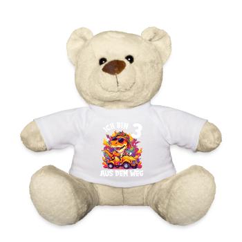 T-Rex fährt Monster Truck Ich bin 3. Geburtstag - Teddy - Weiß - Vorne