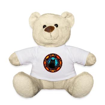Cool Stained Glass Art Cat for Men and Women - Teddy Bear - white - Front