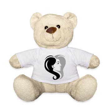 Porträt einer Frau in Form eines Herzens - Teddy - Weiß - Vorne