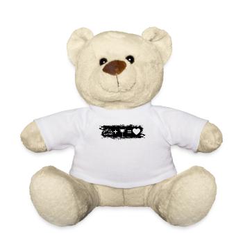 Grunge Rectangle - Heart - Wine - Mountain - - Teddy Bear - white - Front