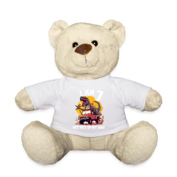 T-Rex conduit un camion monstre J’ai 7e anniversaire - Nounours - blanc - Devant