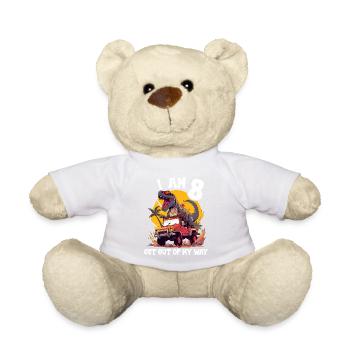 T-Rex conduit un camion monstre J’ai 8e anniversaire - Nounours - blanc - Devant