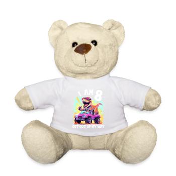 T-Rex conduit un camion monstre J’ai 8e anniversaire - Nounours - blanc - Devant